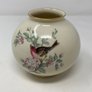 LENOX China Serenade Globe Vase Small 24‎ Karat Gold plated Trim 5” Tall